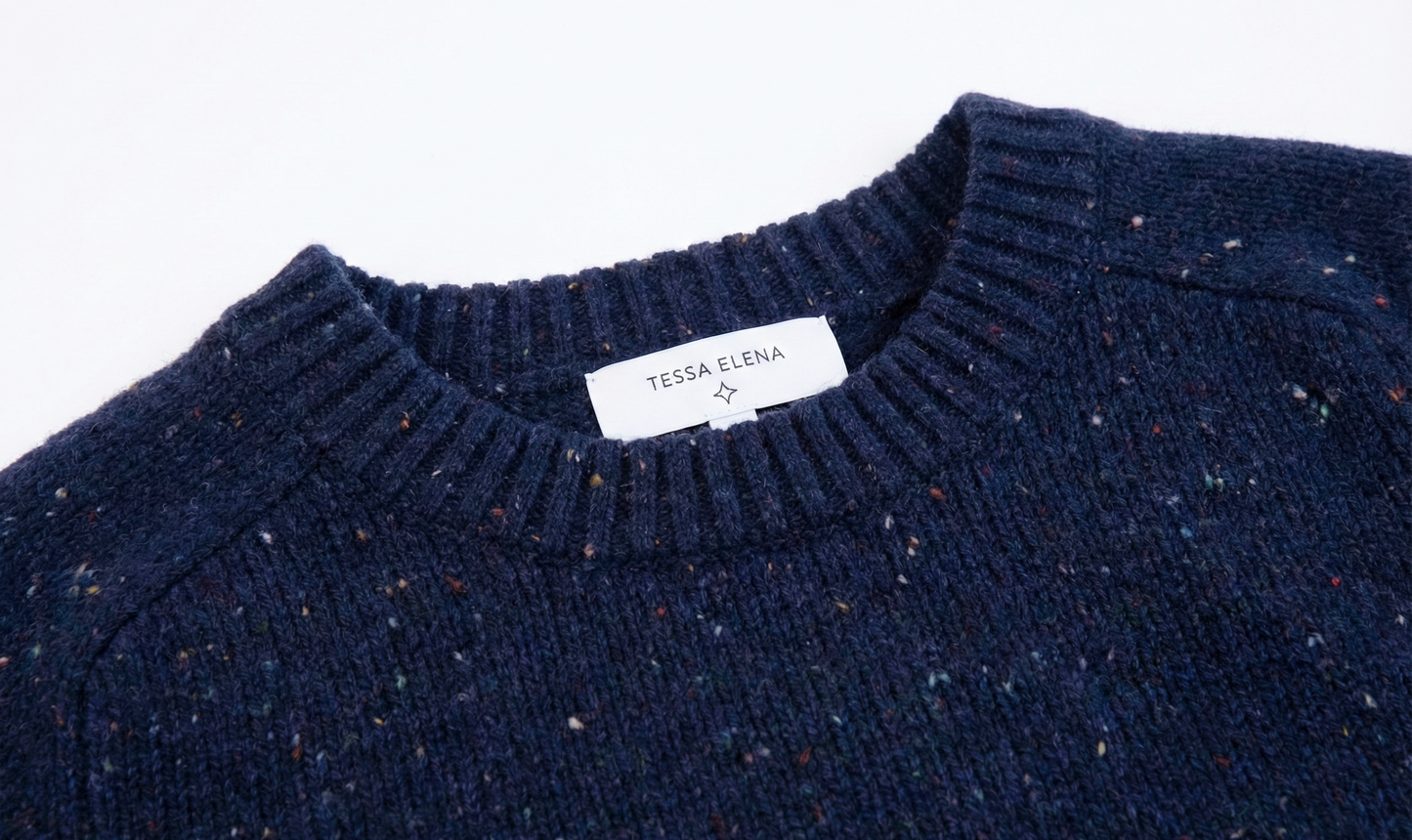 The Antwerp Essential Series: 80% Heavyweight Wool Crewneck | Khaki, Taupe & Speckled Navy