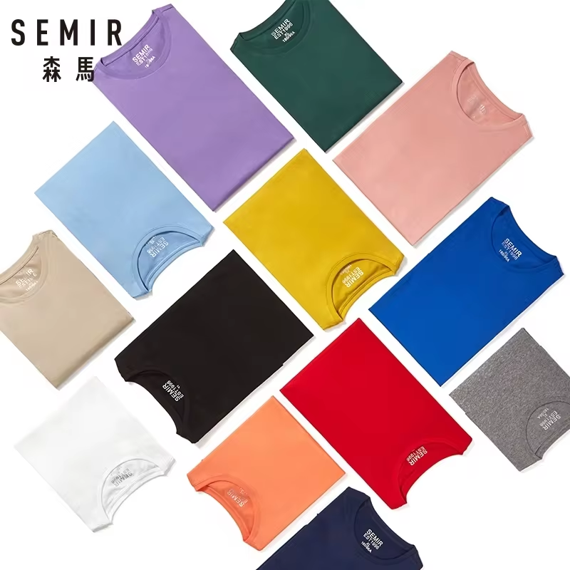 Summer Cotton T Shirts Men 2025 Simple O Neck Stretch Solid New Tops Clothing Casual Tshirt Man Streetwear Cool Tee Shirts